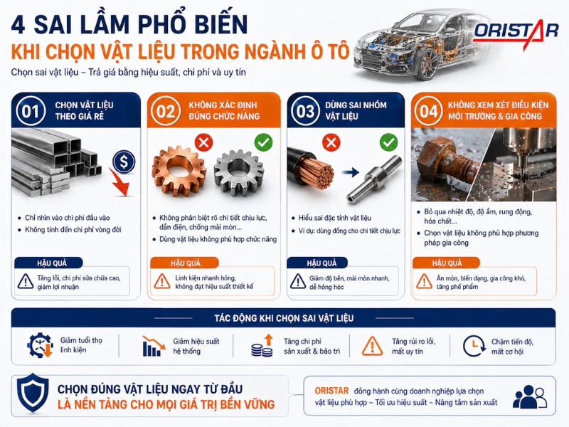 Sai lầm khi chọn vật liệu trong ngành ô tô